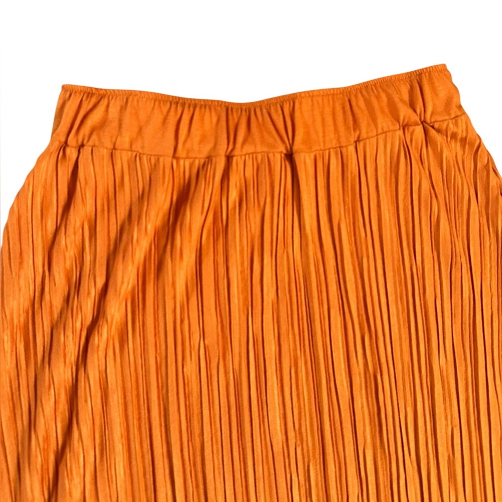 JESSICA LONDON burnt orange 2pc pleated skirt & embroidered shirt set 14/16 XL - Picture 7 of 10